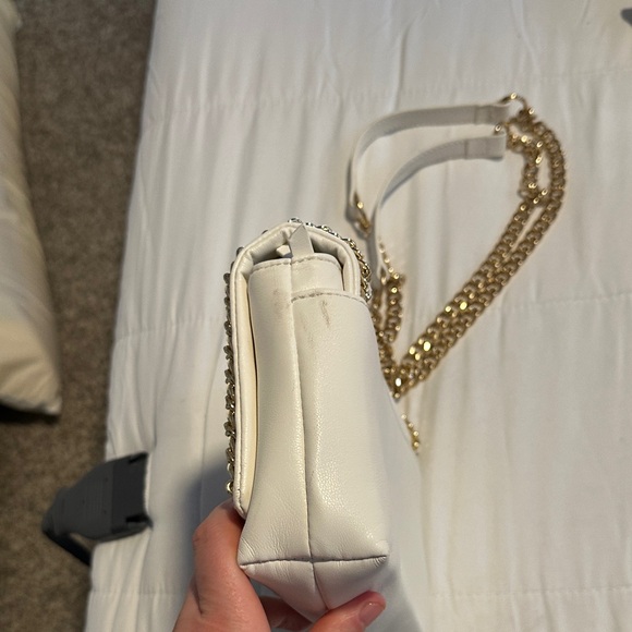 INC International Concepts Cream Heart Chain Crossbody Bag - Picture 2 of 3